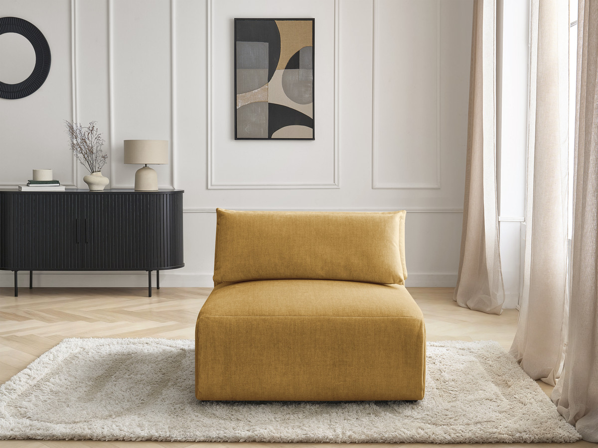 JANA 1-zits chaise longue met hoofdsteun voor modulaire bank, fluwelen stof