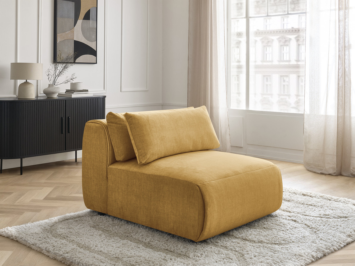 JANA 1-zits chaise longue met hoofdsteun voor modulaire bank, fluwelen stof