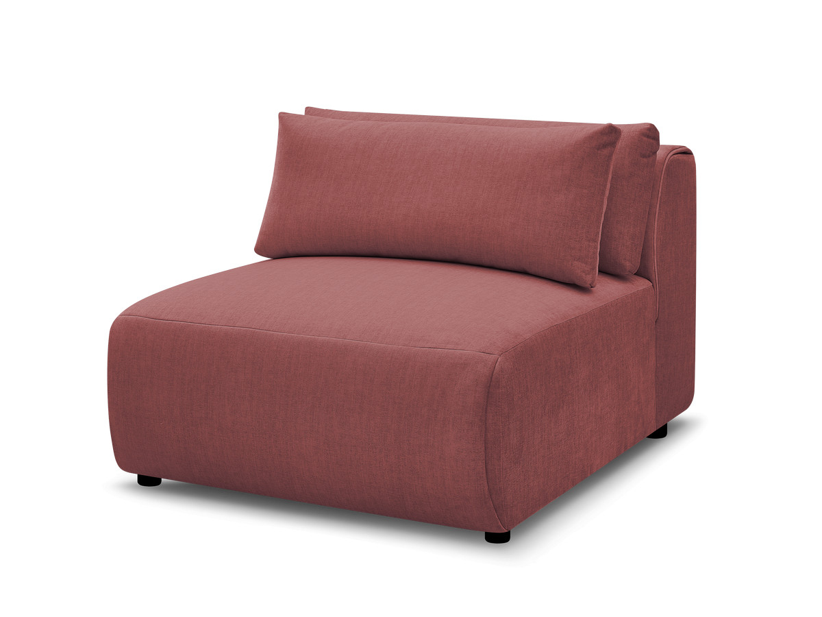 jana 1-zits chaise longue met hoofdsteun voor modulaire bank, fluwelen stof gekleurd oranje