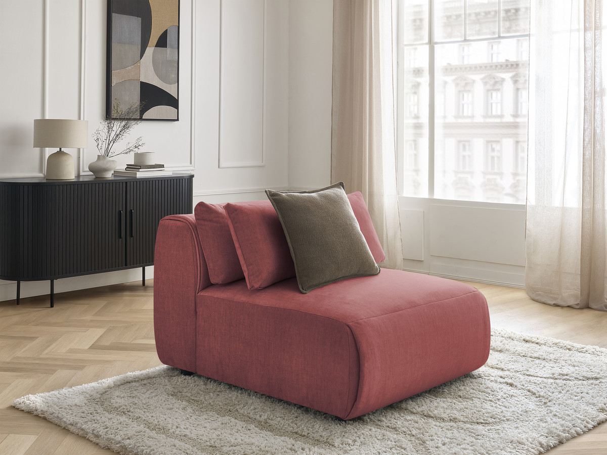 JANA 1-zits chaise longue met hoofdsteun voor modulaire bank, fluwelen stof