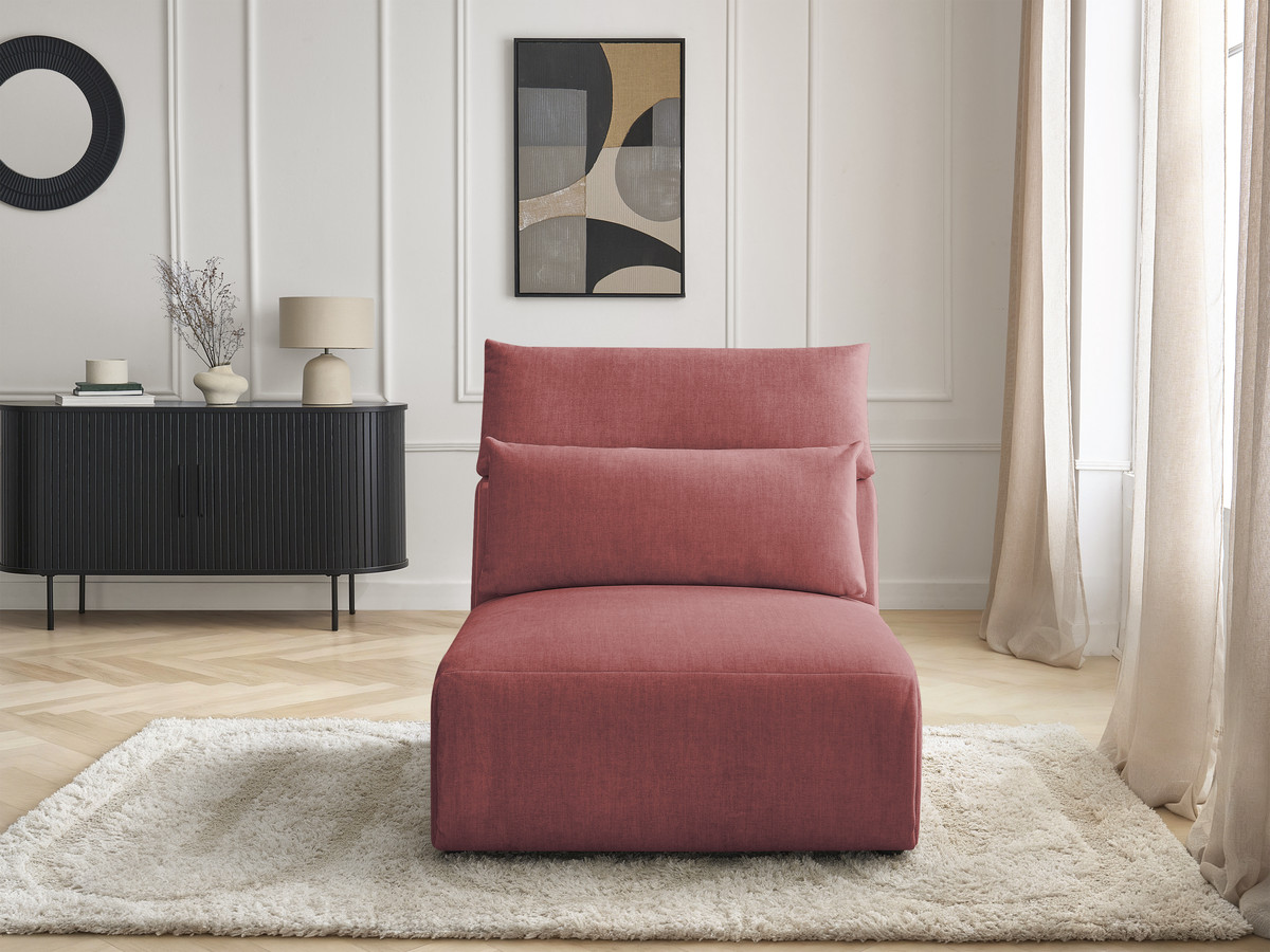 JANA 1-zits chaise longue met hoofdsteun voor modulaire bank, fluwelen stof