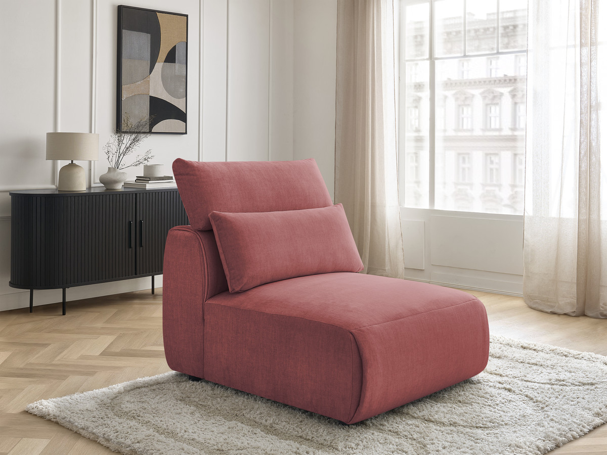 JANA 1-zits chaise longue met hoofdsteun voor modulaire bank, fluwelen stof