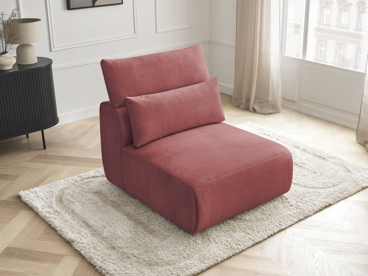 JANA 1-zits chaise longue met hoofdsteun voor modulaire bank, fluwelen stof