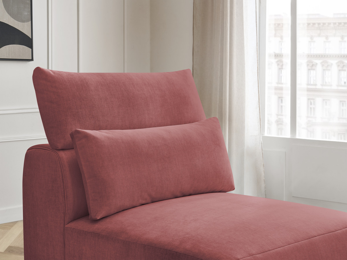 JANA 1-zits chaise longue met hoofdsteun voor modulaire bank, fluwelen stof