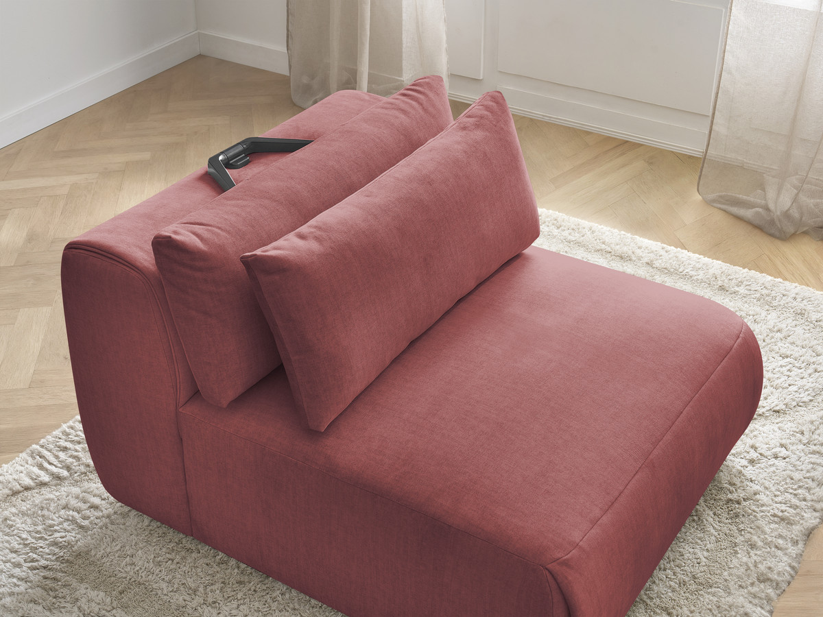 JANA 1-zits chaise longue met hoofdsteun voor modulaire bank, fluwelen stof