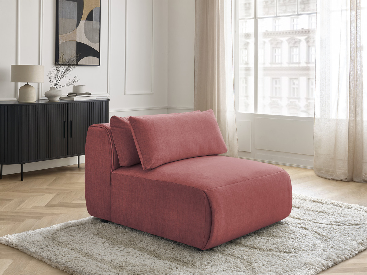 JANA 1-zits chaise longue met hoofdsteun voor modulaire bank, fluwelen stof