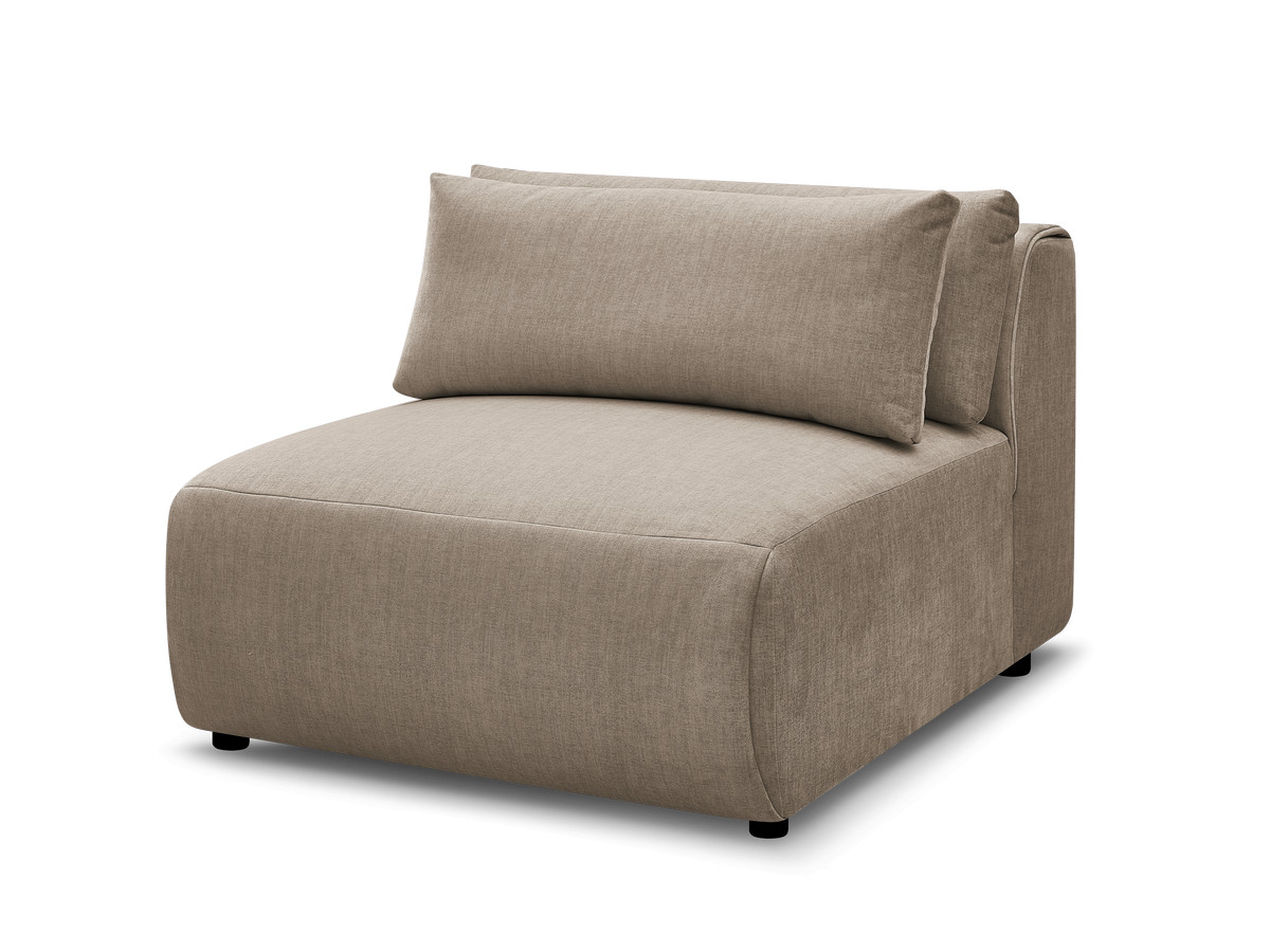 jana 1-zits chaise longue met hoofdsteun voor modulaire bank, fluwelen stof gekleurd wrat