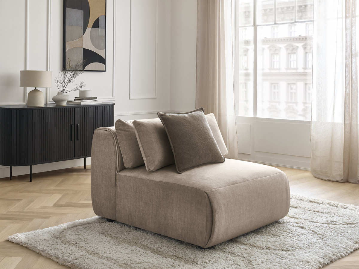 JANA 1-zits chaise longue met hoofdsteun voor modulaire bank, fluwelen stof