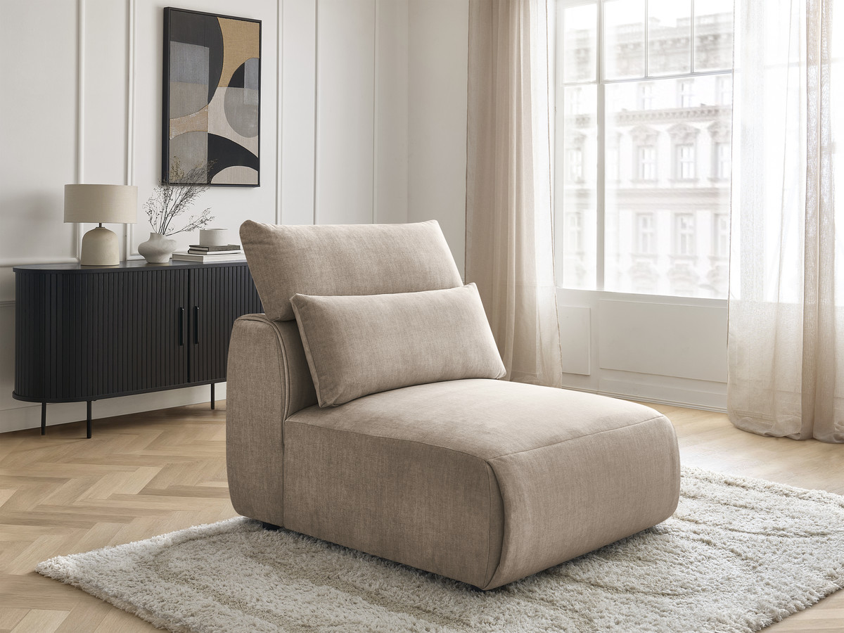 JANA 1-zits chaise longue met hoofdsteun voor modulaire bank, fluwelen stof