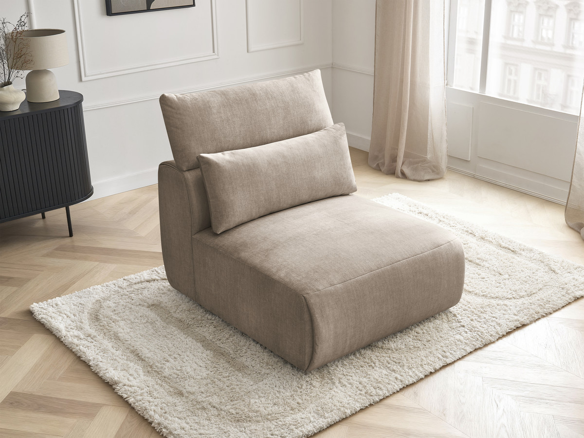 JANA 1-zits chaise longue met hoofdsteun voor modulaire bank, fluwelen stof