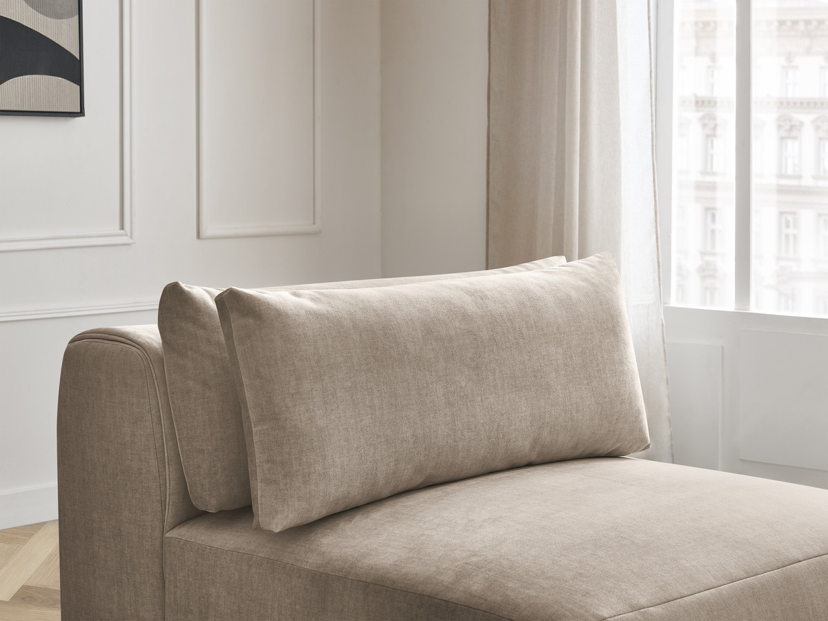 JANA 1-zits chaise longue met hoofdsteun voor modulaire bank, fluwelen stof