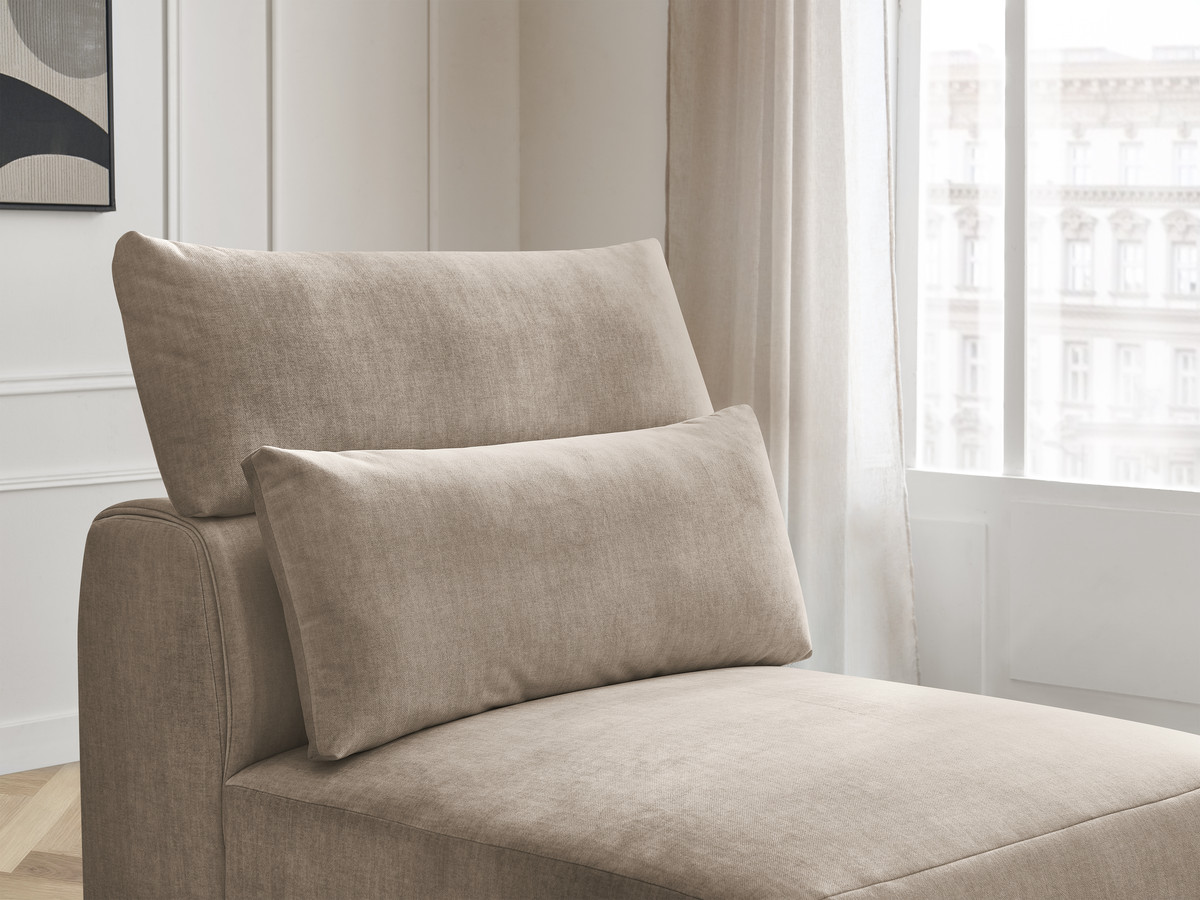 JANA 1-zits chaise longue met hoofdsteun voor modulaire bank, fluwelen stof