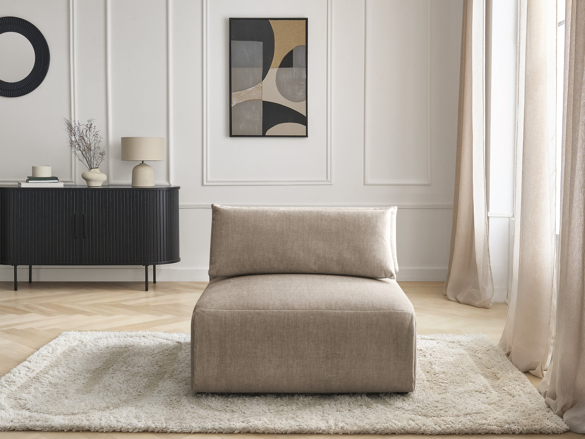 JANA 1-zits chaise longue met hoofdsteun voor modulaire bank, fluwelen stof