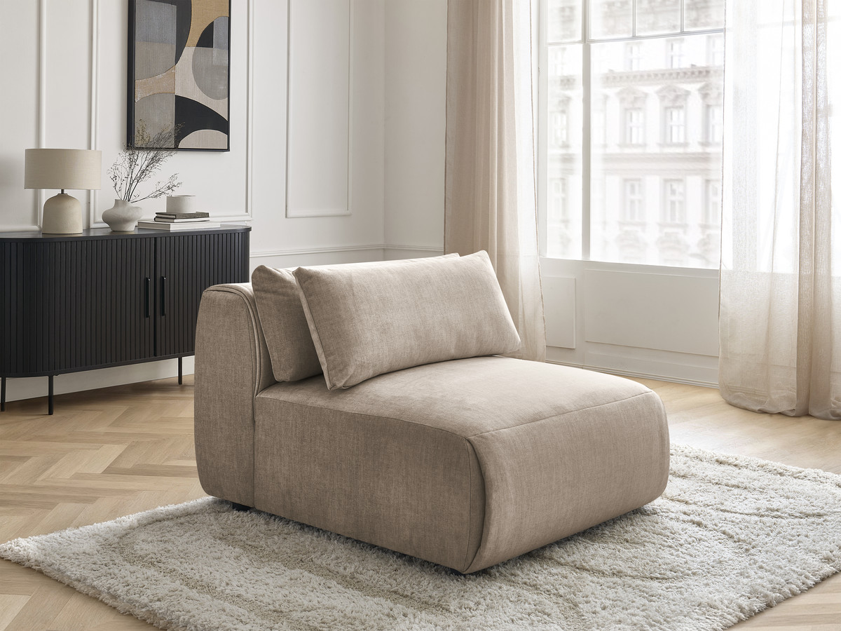 JANA 1-zits chaise longue met hoofdsteun voor modulaire bank, fluwelen stof