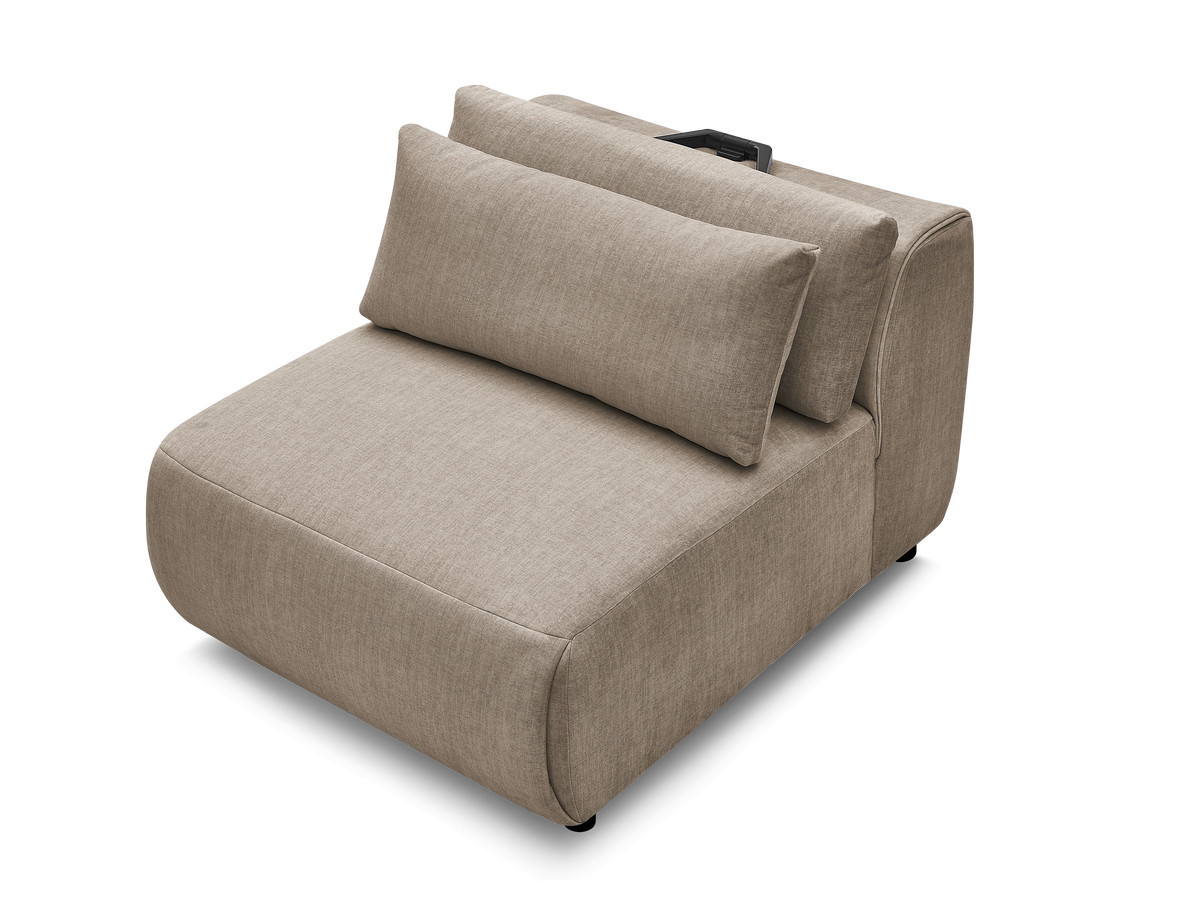 JANA 1-zits chaise longue met hoofdsteun voor modulaire bank, fluwelen stof