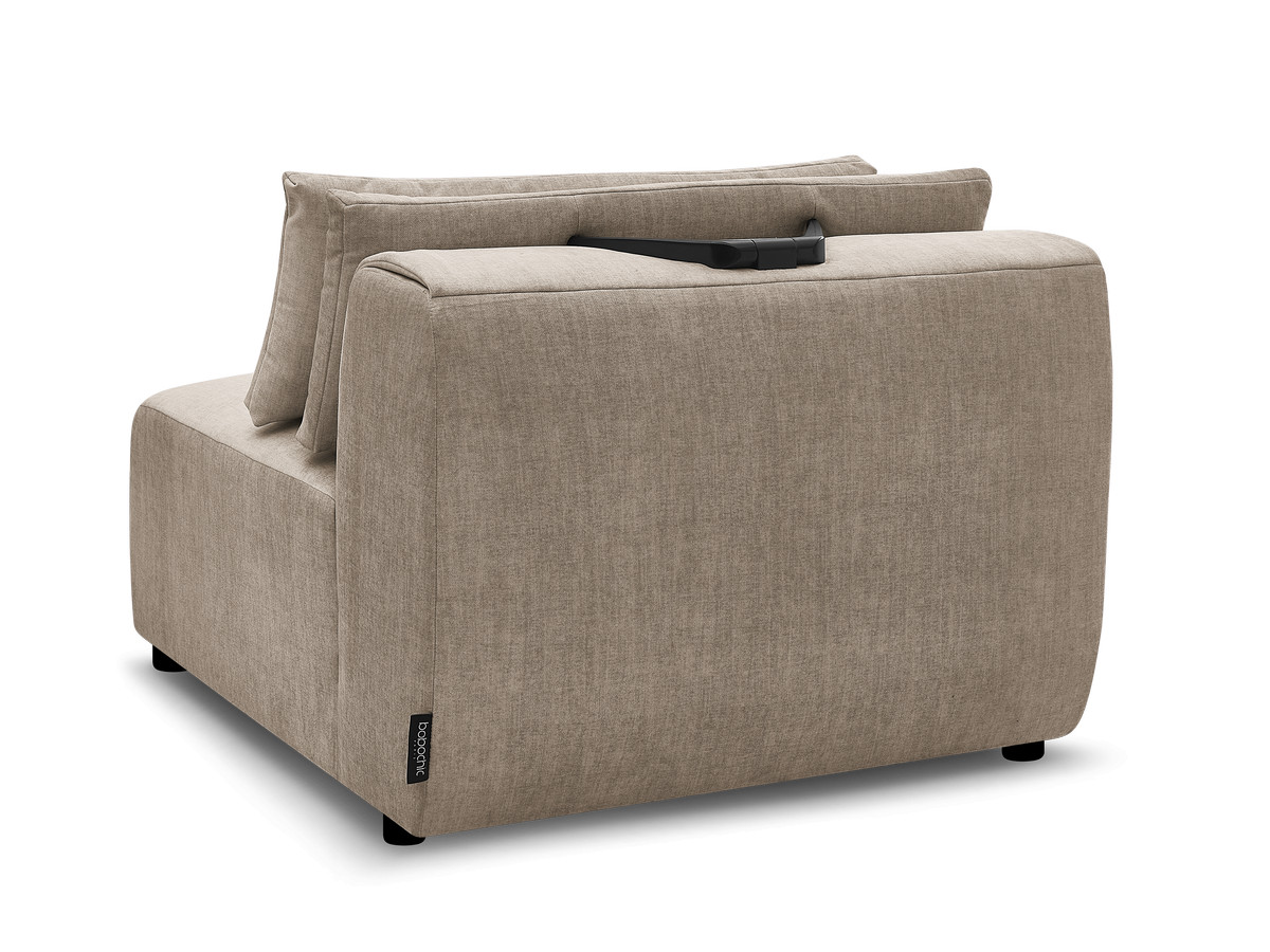 JANA 1-zits chaise longue met hoofdsteun voor modulaire bank, fluwelen stof