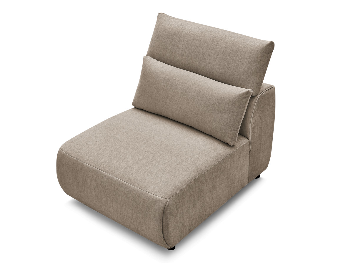 JANA 1-zits chaise longue met hoofdsteun voor modulaire bank, fluwelen stof
