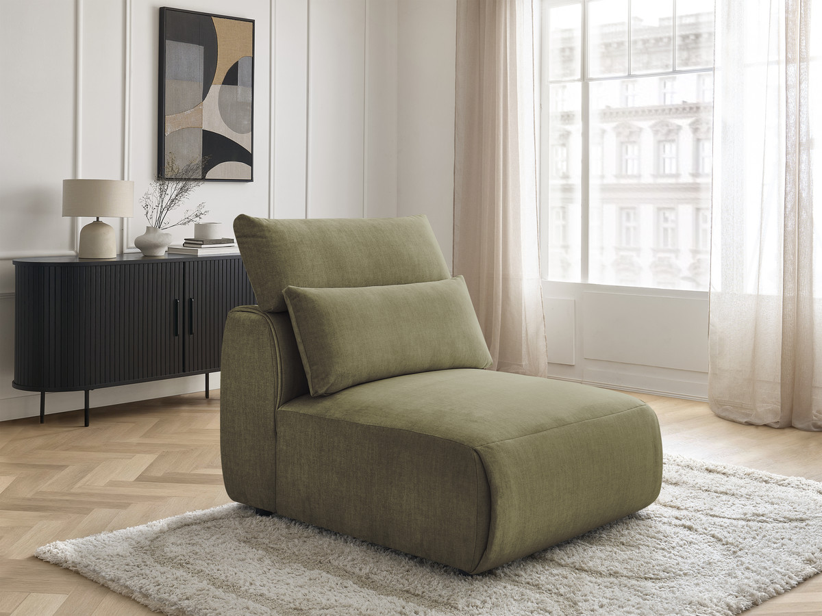 JANA 1-zits chaise longue met hoofdsteun voor modulaire bank, fluwelen stof