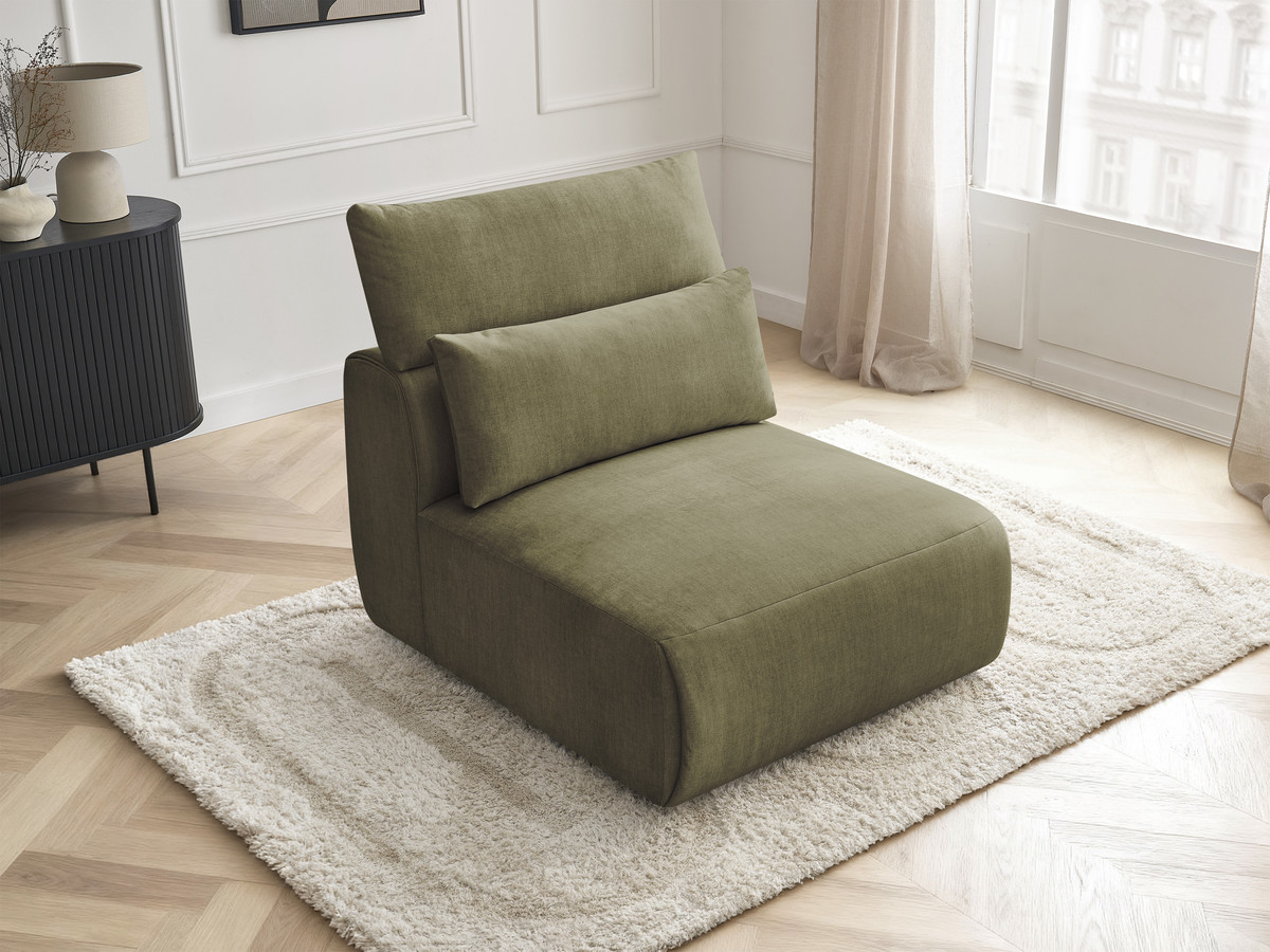 JANA 1-zits chaise longue met hoofdsteun voor modulaire bank, fluwelen stof