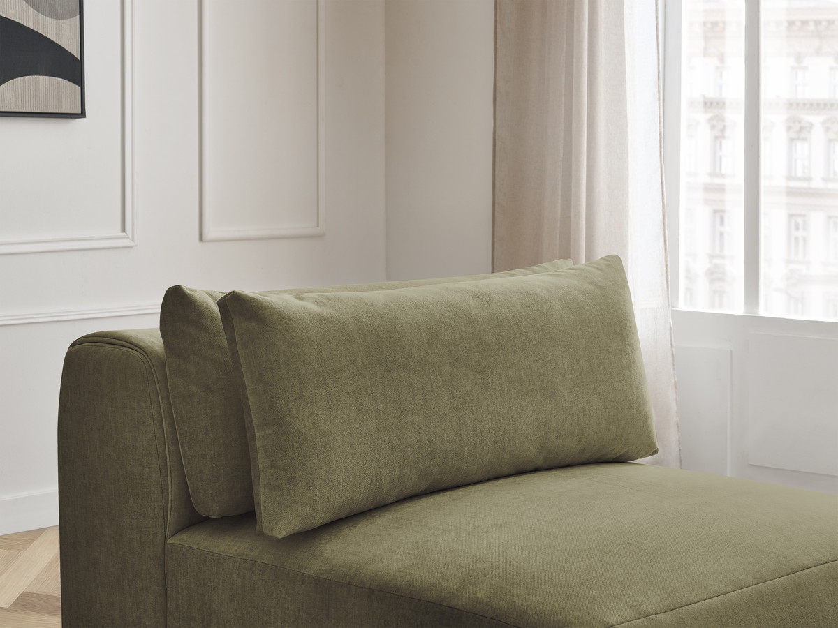 JANA 1-zits chaise longue met hoofdsteun voor modulaire bank, fluwelen stof