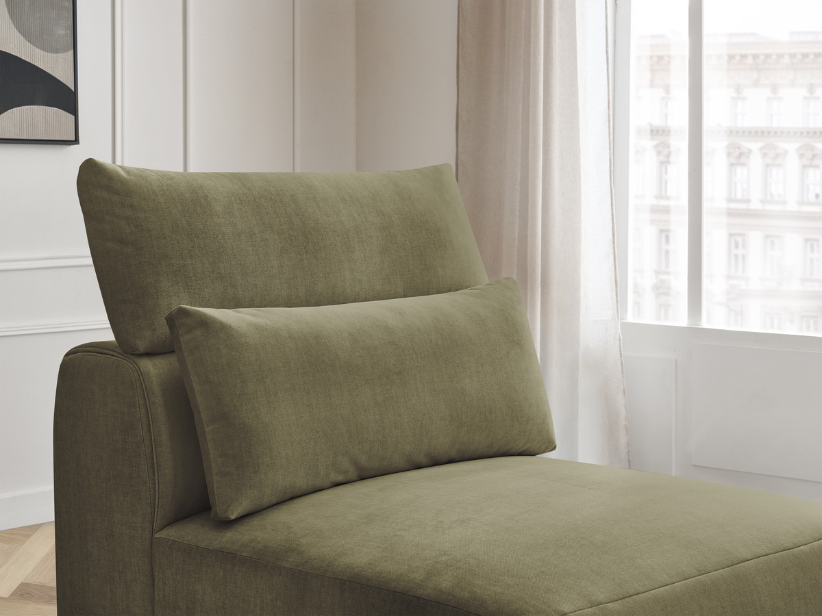 JANA 1-zits chaise longue met hoofdsteun voor modulaire bank, fluwelen stof
