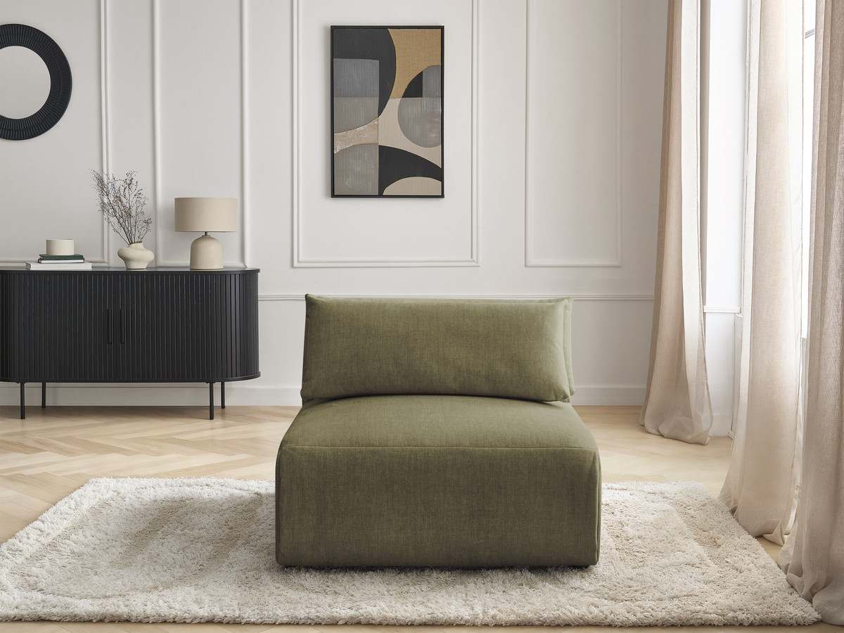 JANA 1-zits chaise longue met hoofdsteun voor modulaire bank, fluwelen stof