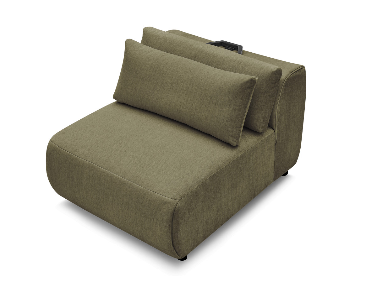 JANA 1-zits chaise longue met hoofdsteun voor modulaire bank, fluwelen stof