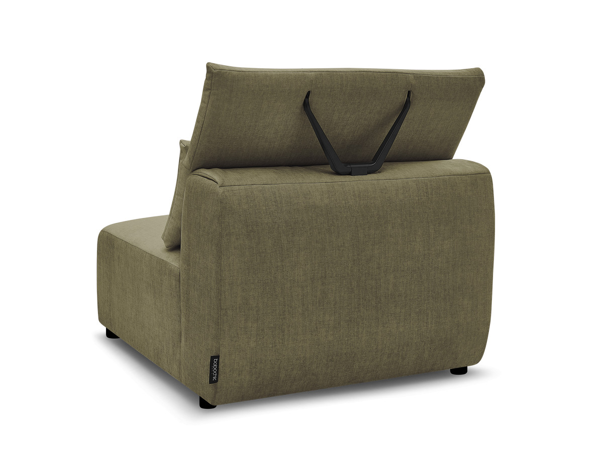 JANA 1-zits chaise longue met hoofdsteun voor modulaire bank, fluwelen stof