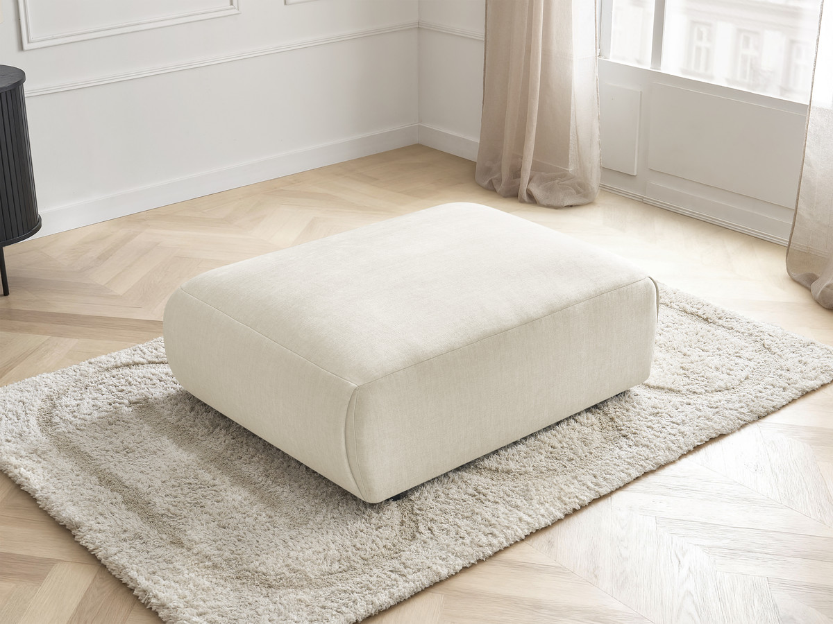 Pouf grand JANA velours beige — vue 6