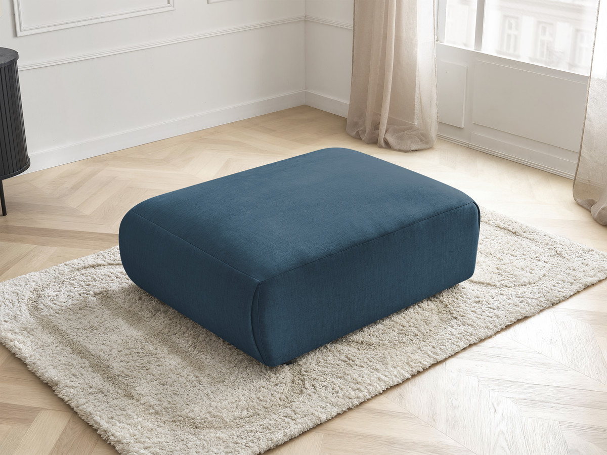Pouf grand JANA velours bleu — vue 6