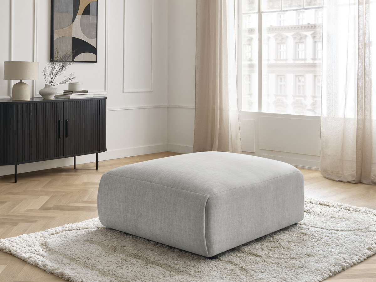 Pouf grand JANA velours gris clair — vue 5