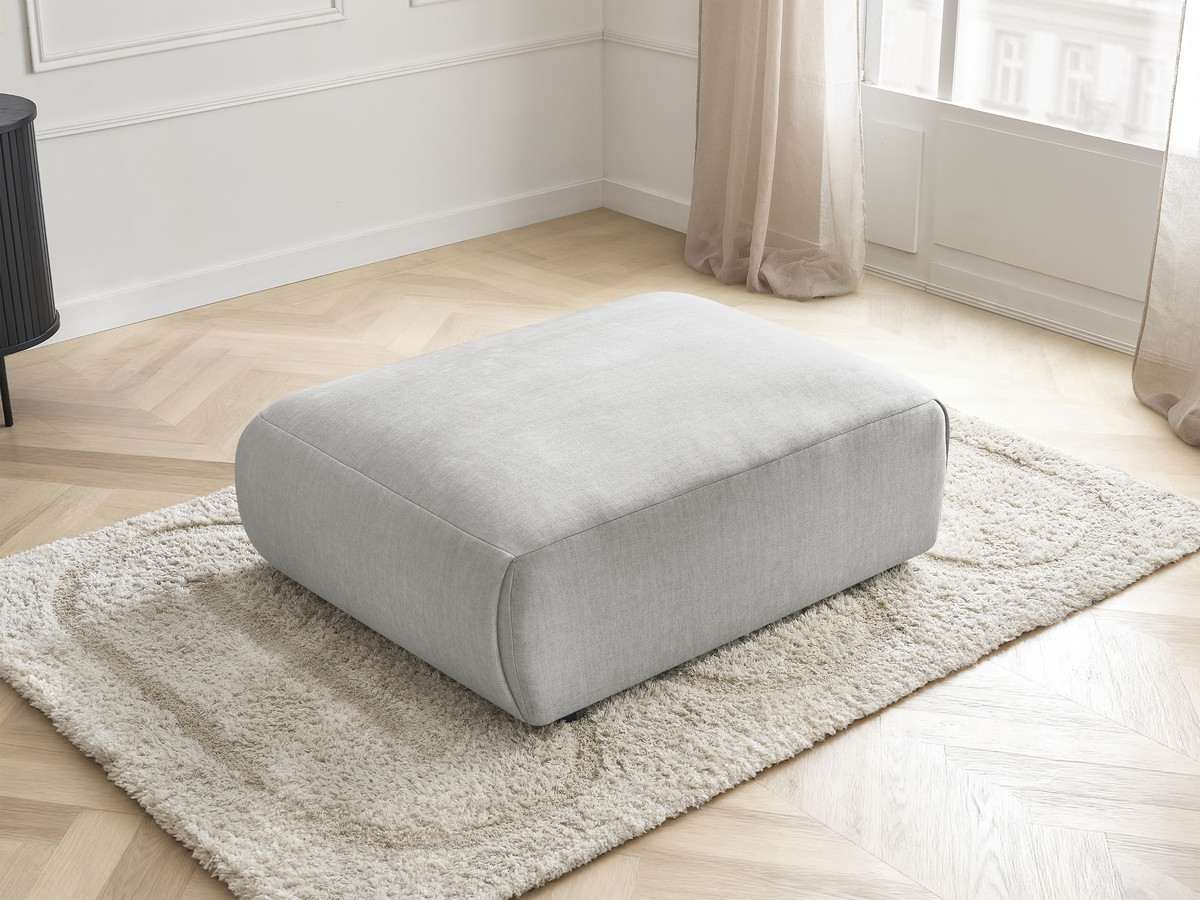 Pouf grand JANA velours gris clair — vue 6