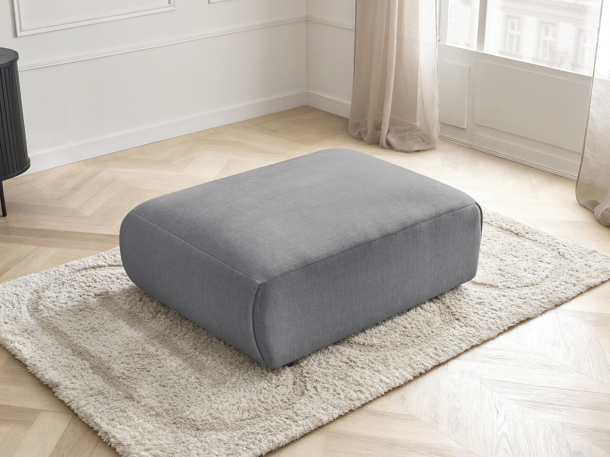 Pouf grand JANA velours gris foncé — vue 6