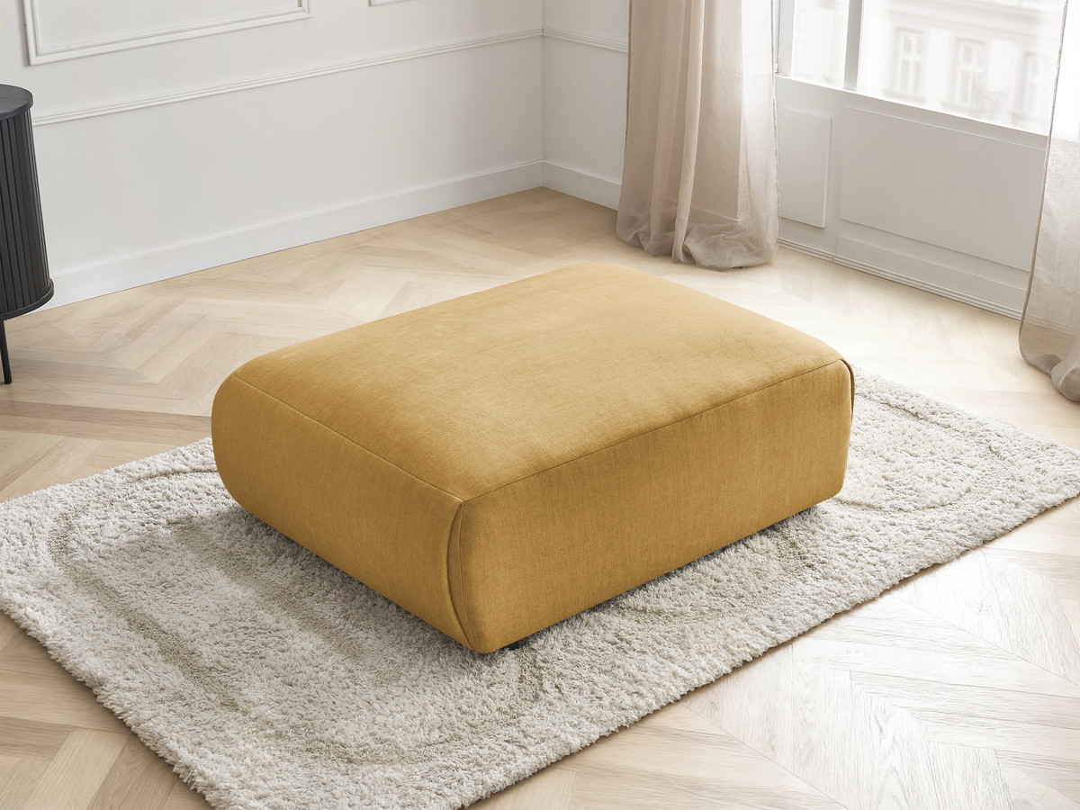 Pouf grand JANA velours jaune — vue 6