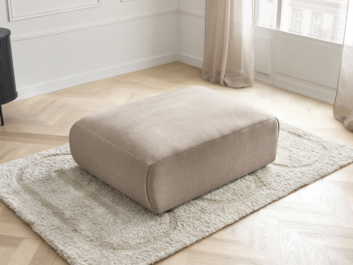 Pouf grand JANA velours taupe — vue 6