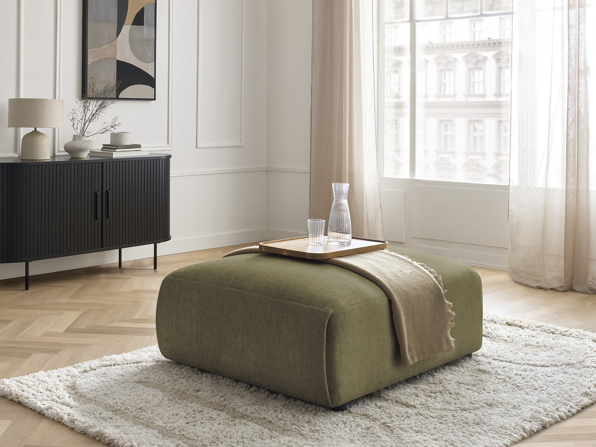 Pouf grand JANA velours vert