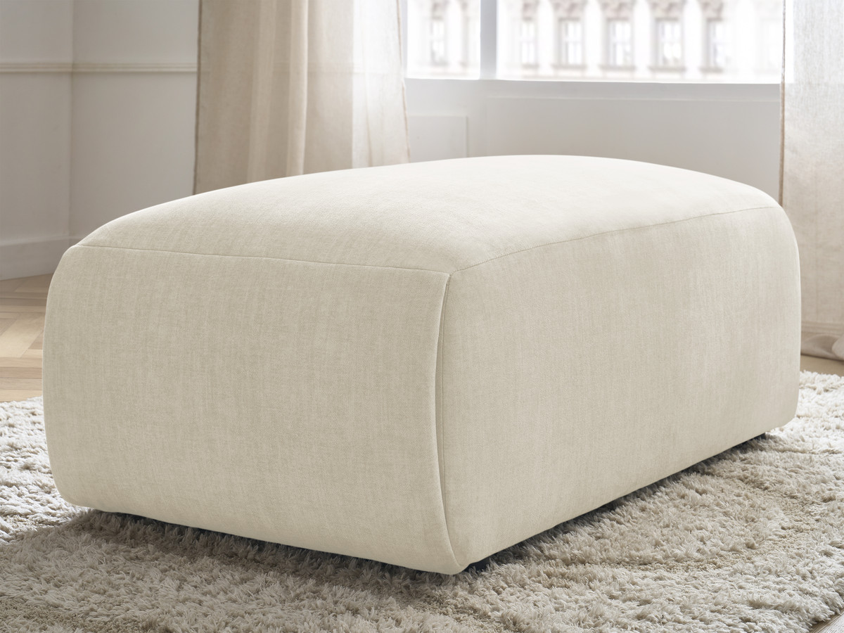 JANA kleine poef in fluwelen stof