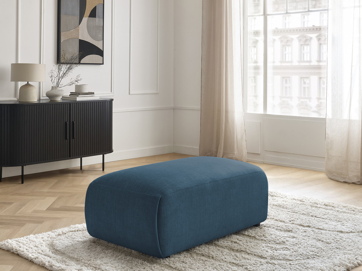 Pouf petit JANA velours bleu — vue 5