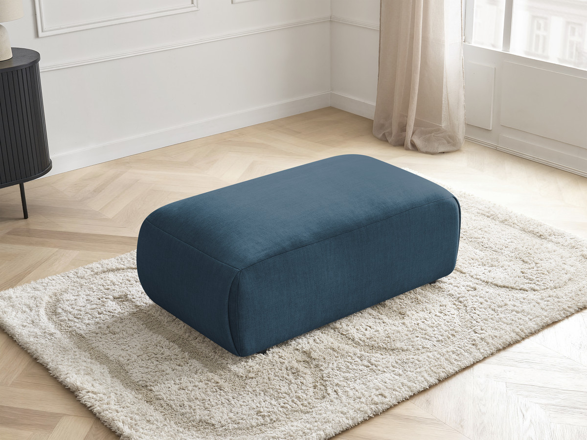 Pouf petit JANA velours bleu — vue 6