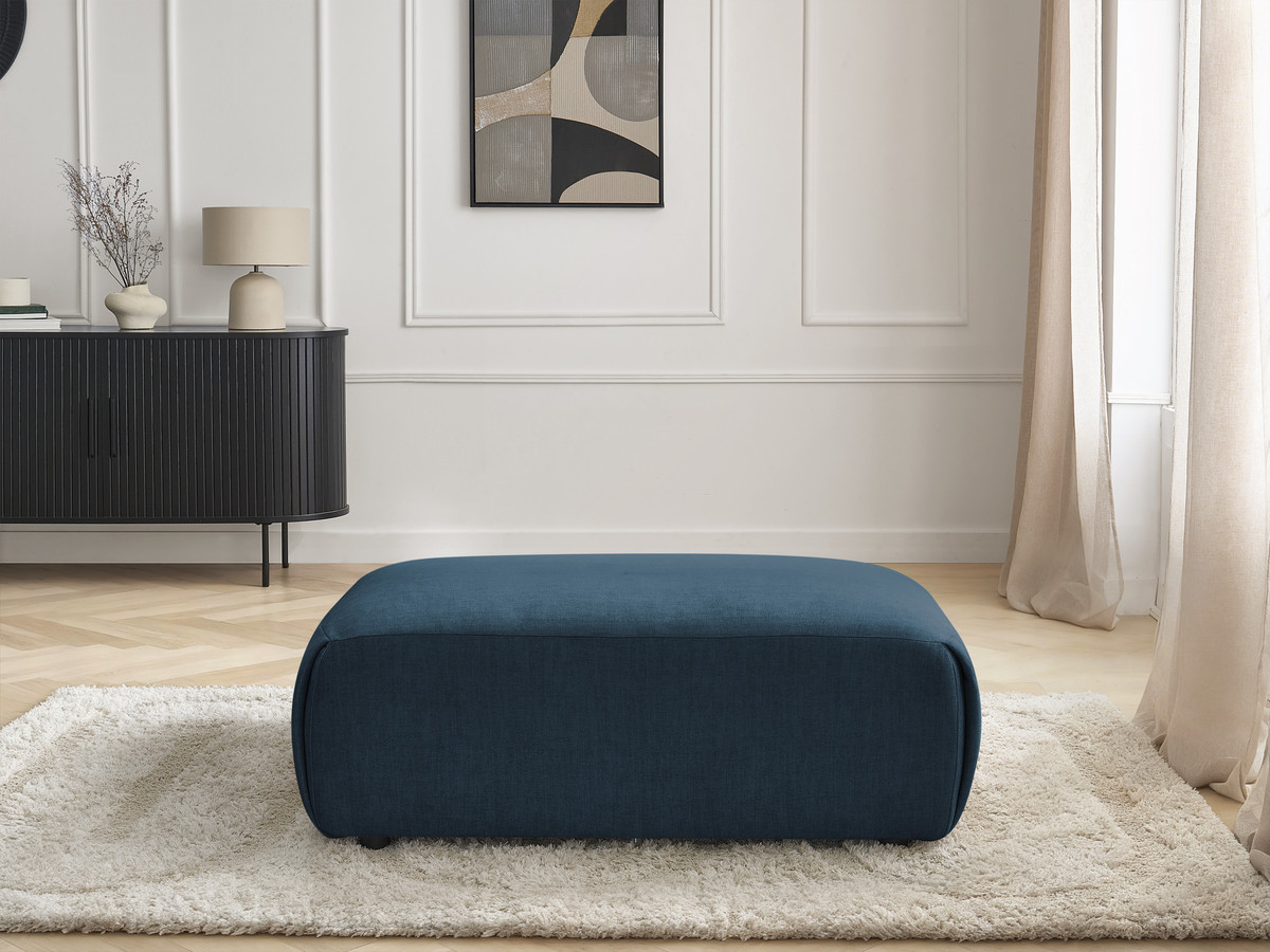 JANA kleine poef in fluwelen stof