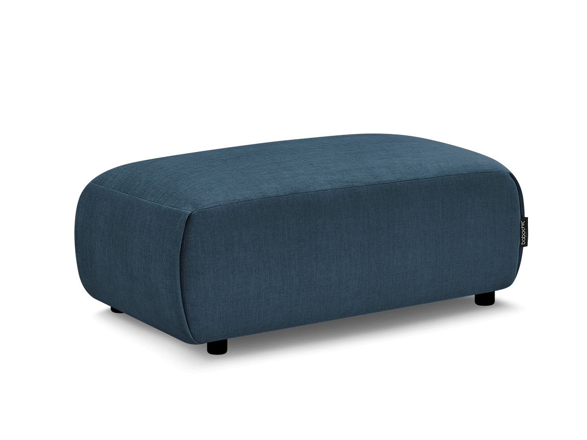 jana kleine poef in fluwelen stof gekleurd blauw