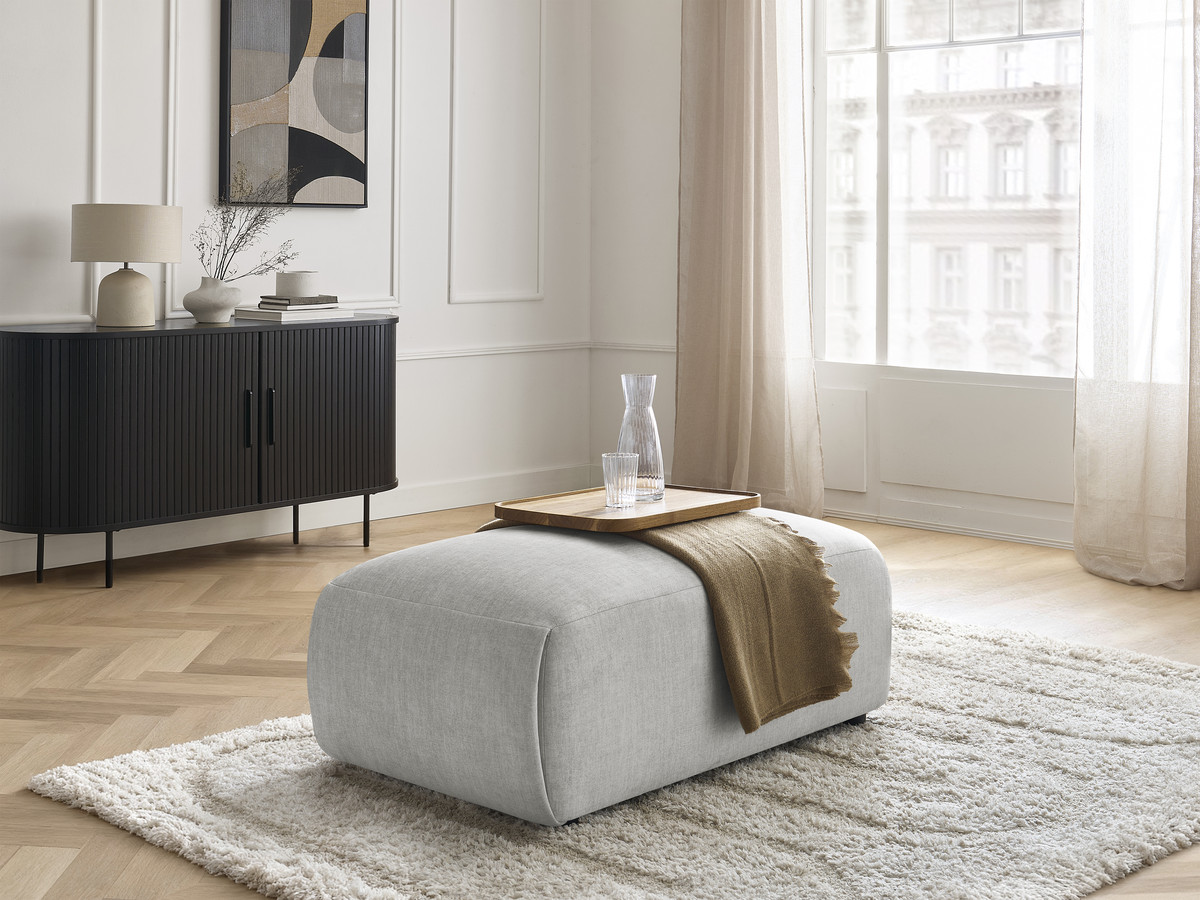 JANA kleine poef in fluwelen stof