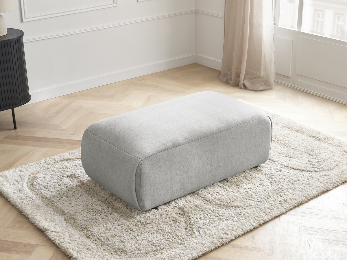 Pouf petit JANA velours gris clair — vue 6