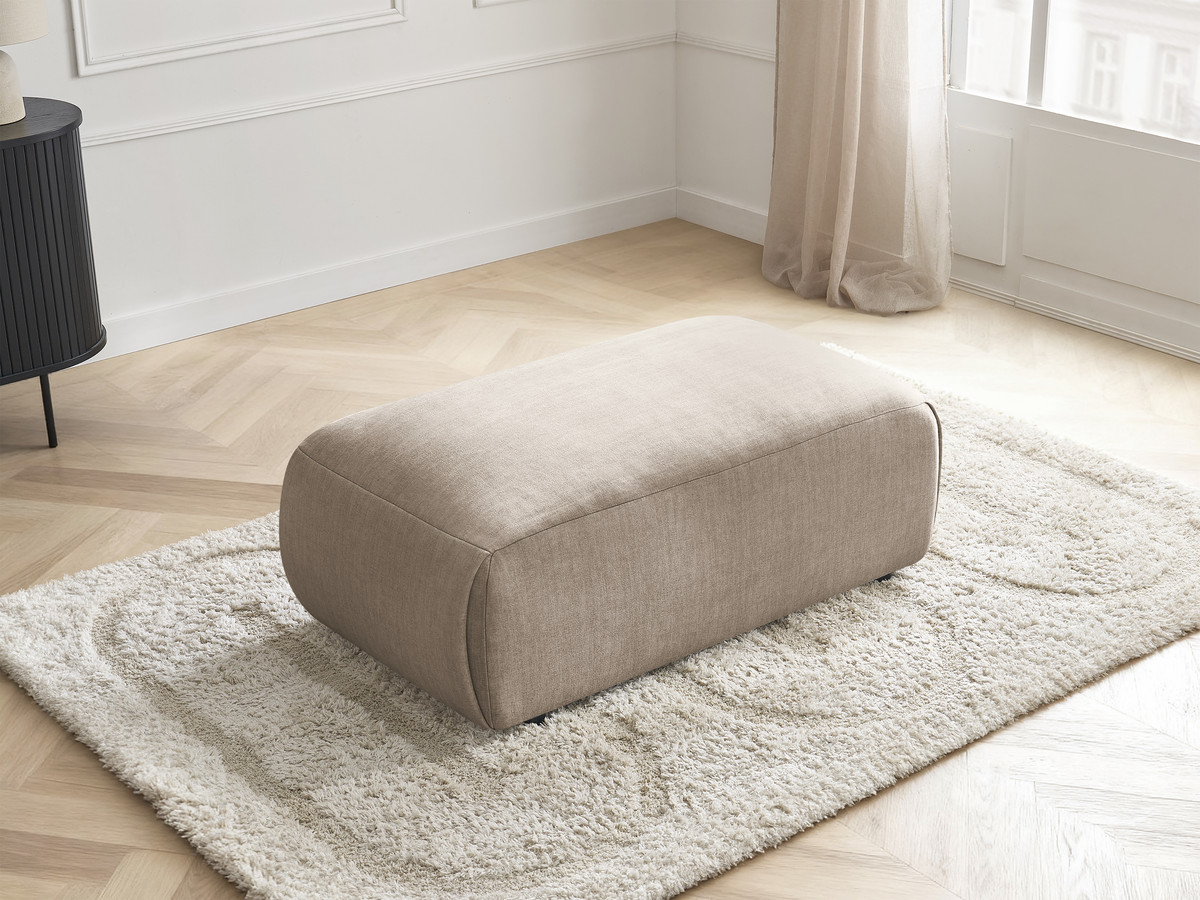 Pouf petit JANA velours taupe — vue 6