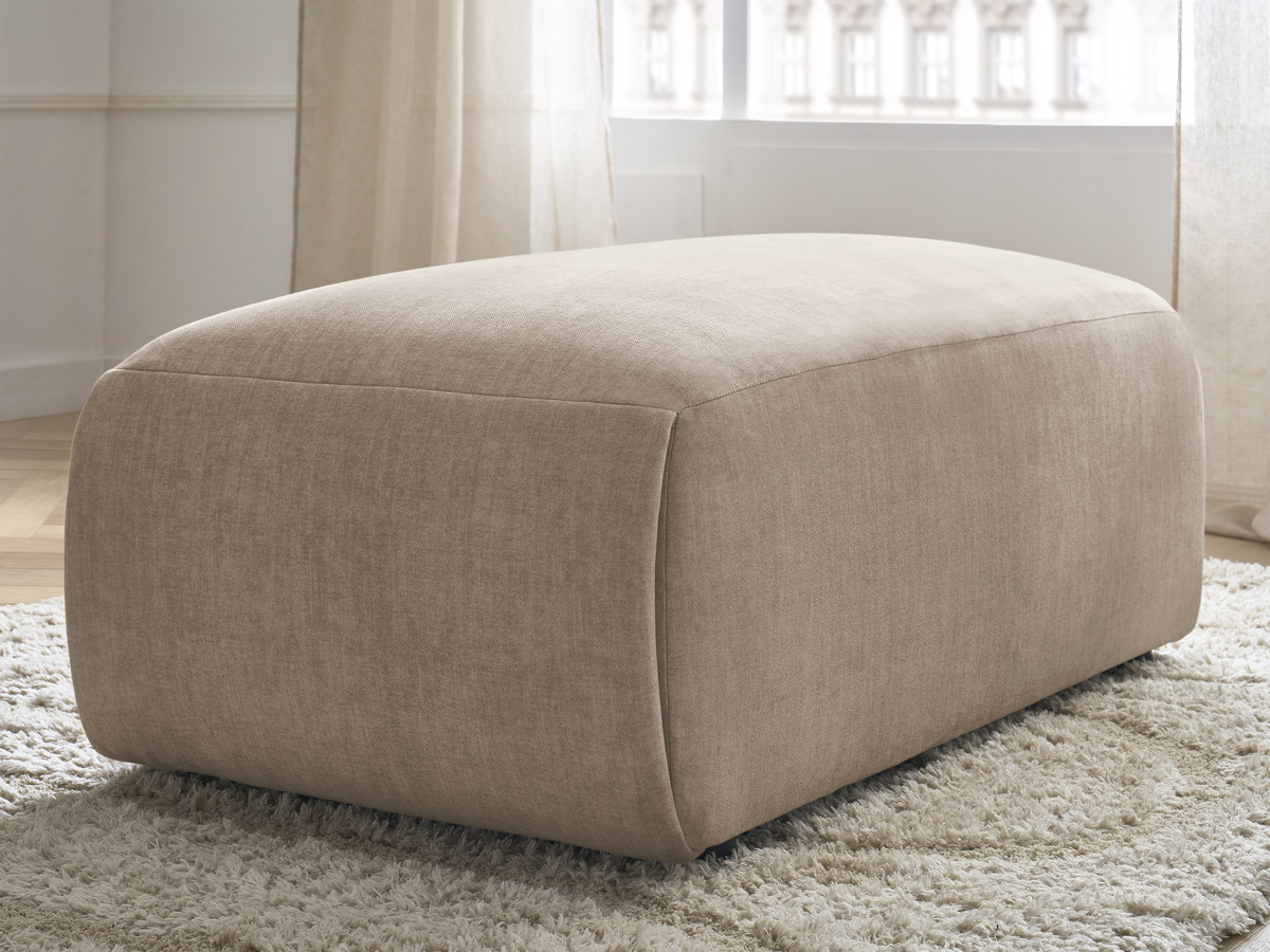 JANA kleine poef in fluwelen stof