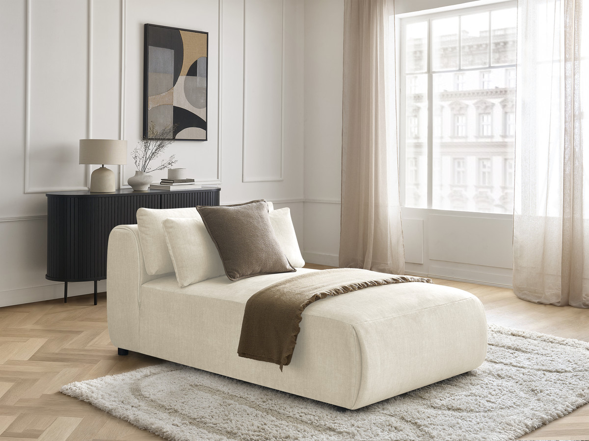 Chaise longue met hoofdsteun voor modulaire bank JANA, fluwelen stof