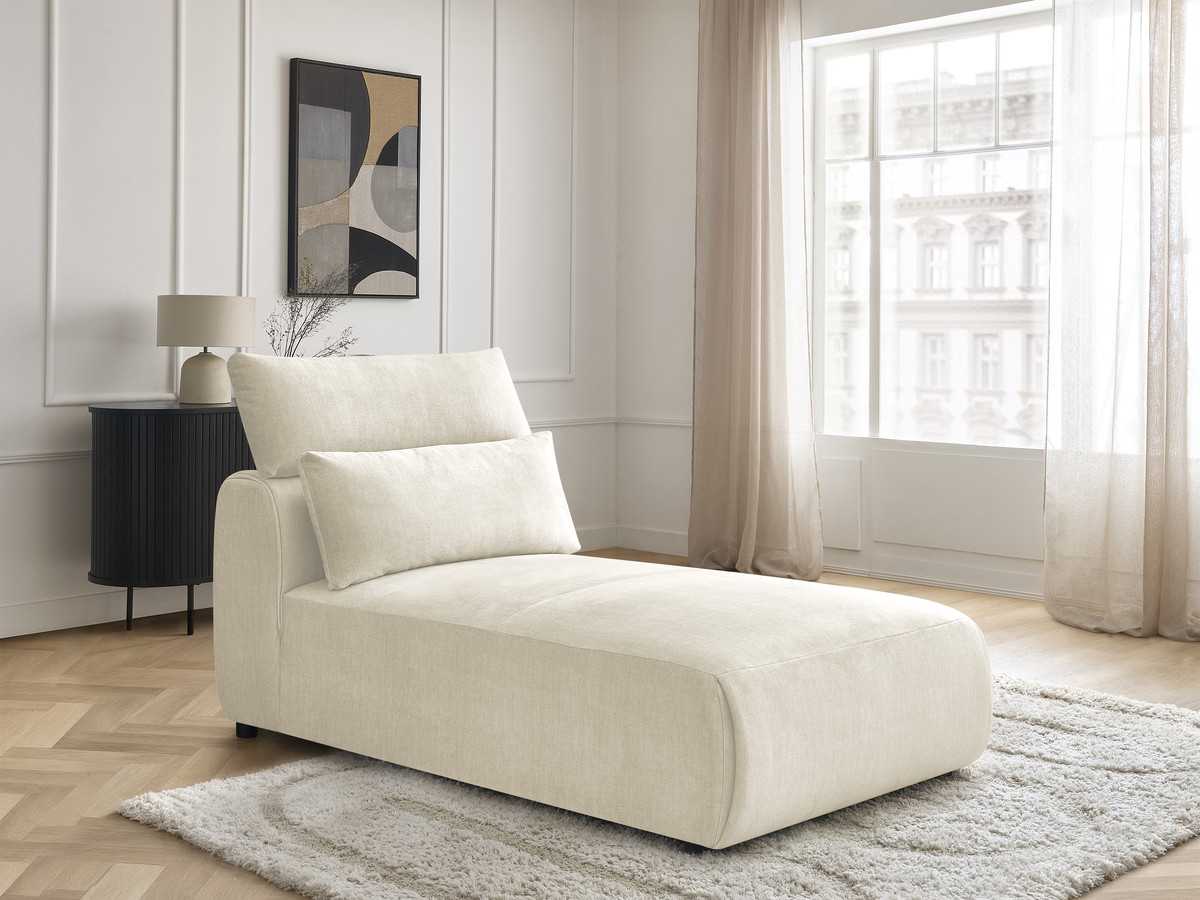 Chaise longue met hoofdsteun voor modulaire bank JANA, fluwelen stof