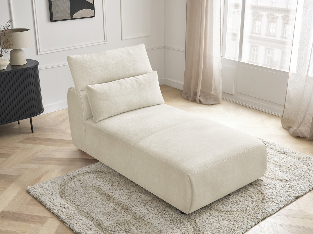 Chaise longue met hoofdsteun voor modulaire bank JANA, fluwelen stof