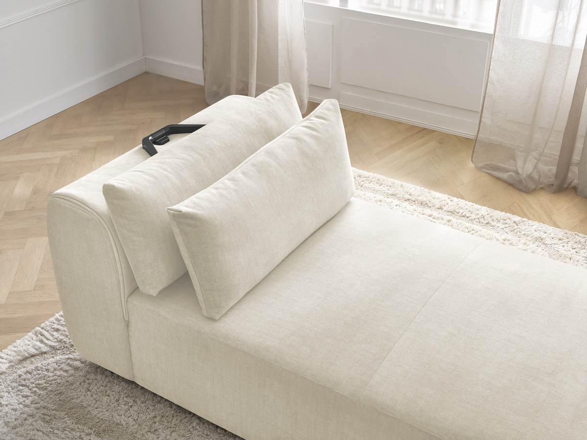 Chaise longue met hoofdsteun voor modulaire bank JANA, fluwelen stof