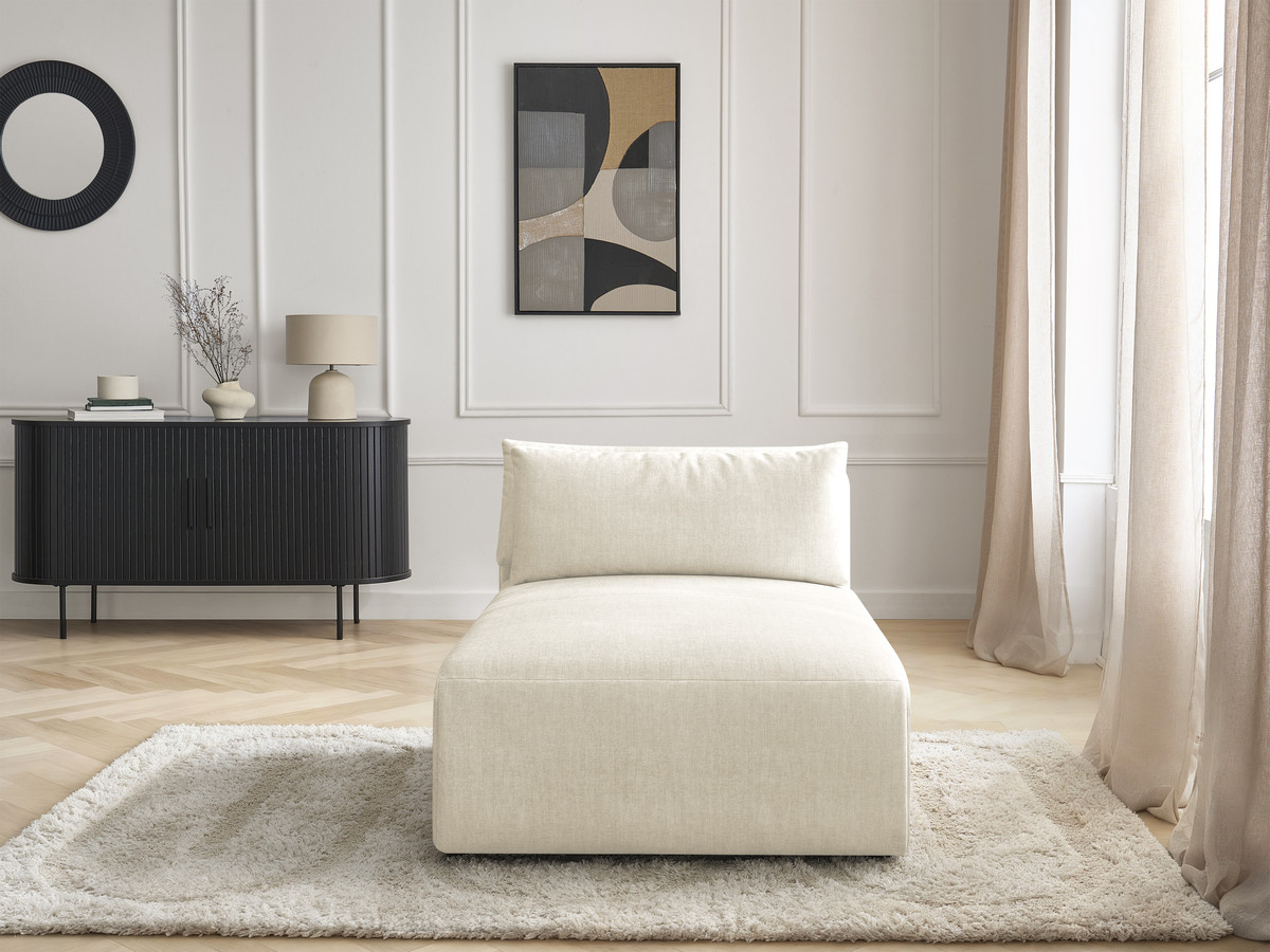 Chaise longue met hoofdsteun voor modulaire bank JANA, fluwelen stof